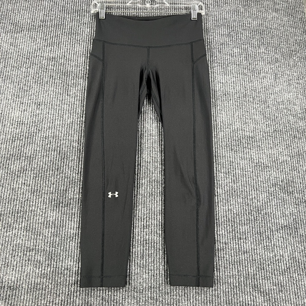 Under Armour Leggings Womens Small Black Compression Heat Gear Gym Workout